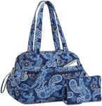 TOPDesign Travel Duffel Bag for Women, Puffer Gym Bag Sports Tote with Wet Pocket, Carry On Weekender with Luggage Sleeve (Bandanna)