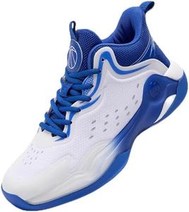 Beita Mens Basketball Shoes High Upper Sneakers Breathable Sports Shoes Anti Slip, White Blue, 9