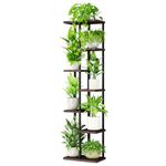 Bamworld Tall Plant Stand Indoor 7 Tier Metal Plant Shelf Black Plant Holder Large Plant Rack for Mutiple Plants Pots for Patio Garden Corner Balcony Living Room