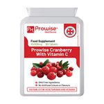 Double Strength Cranberry Tablets 10,000mg I 90 Cranberry Tablets High Strength with Added Vitamin C I Made in The UK by Prowise Healthcare