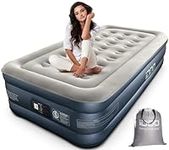 iDOO Twin Air Mattress with Built in Pump, 18" Raised Luxury Blow up Mattress, Comfort Inflatable Mattress for Camping, Guests & Home, Durable, Portable & Waterproof Single Air Bed, Colchon Inflable