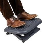 Mind Reader Foot Rest, Under Desk at Work, Ergonomic, Height Adjustable, Office, Plastic, 45.7L x 34.3W x 16.5H cm, Black