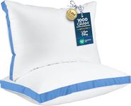 Utopia Bedding Bed Pillows for Sleeping Queen Size (Blue), Set of 2, Soft & Fluffy Pillow with Down Alternative Filling, Cooling, Hotel Quality, Gusseted Pillow for Back, Stomach or Side Sleepers