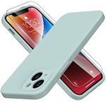 DorisMax for iPhone 14+ Plus Case with Screen Protector - Upgraded Camera Lens Protector - Soft Full Coverage Liquid Silicone Cover - Scratch-Proof Protective Phone Case 6.7" - Mint Green