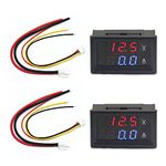 VooGenzek 2 PCS 0.28" LED Voltmeter Ammeter, Red and Blue Detector Voltage Current Meter Panel Amp Volt Gauge, DC 0-100V 10A for 12V / 24V Multimeter Amperage Meter Volt Amp Gauge Panel