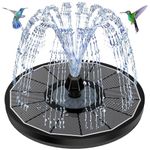 SZMP Solar Fountain 2026 Upgrade High Efficiency Glass Panel, 3.5W Solar Bird Bath Fountains with Flower No Battery, Solar Water Pump Fountain for Bird Bath Garden Small Ponds Outdoor Décor (Black)