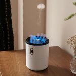 Auslese Volcano Humidifier Flame Diffuser 2 Mist And Light Modes Waterless Auto-Off & Timer Function Water Capacity 450ML