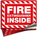 iSYFIX Fire Extinguisher Inside Signs Stickers – 5 Pack 5x4 Inch – Self-Adhesive Vinyl Decals, Laminated for UV, Weather, Scratch, Fade Resistance, for Cars, Trailers, Rv's, Trucks and Vehicles