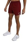 TCA Men's Flyweight Running Performance Shorts with Zipped Pockets - Maroon, M