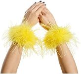 LVCOMEFF Women Ostrich Feather Wris