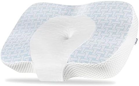 Elviros Oreillers à Mémoire de Forme, Oreillers Ergonomiques pour la Nuque, Oreiller Orthopédique Anti Douleur, Décontracter Les Muscles, Bleu, 60 x 38.6 x 9.9/13.5 cm