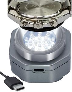 CoolFire - Type-C UV Free Solar Watch Fast Charger for All Eco Solar Watches for Men, Reloj Hombre Portable Battery Charger. for All Kinds of eco Solar Watches. (Gray)