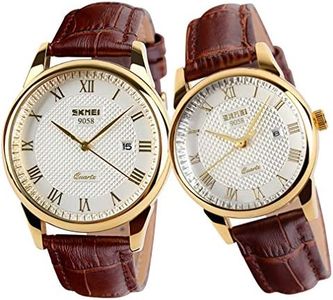 SKMEI Par de relojes para parejas, hombres y mujeres, para él y ella, para marido, esposa, San Valentín, reloj de pulsera a juego, regalo de boda, impermeable, negocios, moda, cuarzo, calendario