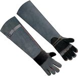 SLARMOR Animal Handling Gloves/Welding Gloves Bite Proof Double Leather Reinforced Padding Dog,Cat,Bird Handling Gloves