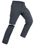 33,000ft Men's Zip-Off Hiking Trousers Quick Dry Stretch Walking Pants Convertible into Shorts Lightweight Cargo Trousers for Camping, Fishing, Travelling, Grey 32W x 32L