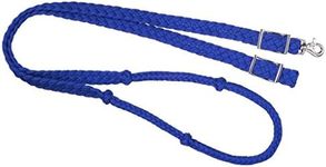 Tough 1 Knotted Cord Roping Reins, Royal Blue