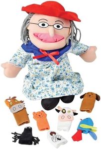 Constructive Playthings There was an Old Lady Who Swallowed a Fly Finger Puppet and Props Set, Visual Learning Toy, Sensory Play, Interactive Storytelling, Use with Puppet Theater, 3 Years & Older