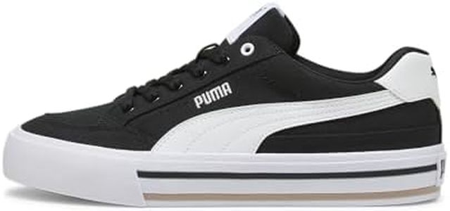 PUMA Mens Court Classic Vulc Sneaker, Mens Black Mens White, 10