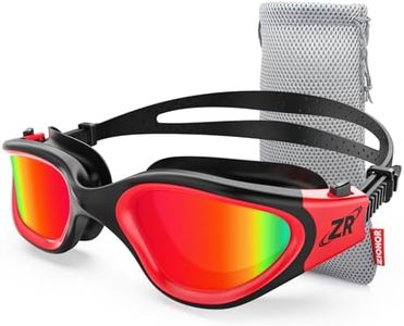 ZIONOR Swim Goggles, G1 Polarized Swimming Goggles UV Protection Leakproof Anti-fog Adjustable Strap for Adult Men Women (Polarized Mirror Red Lens)