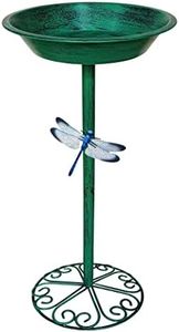 Metal Bird Baths for Outdoors, 25.5” Height Green Sturdy Pedestal Bird Feeder Birdbath for Garden Backyard