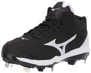 Mizuno Women's Cleat Softball Shoe, Black/White, 7.5 UK