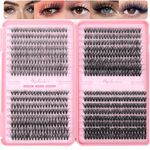 Flavizo 640pcs False Eyelashes 4 Style Cluster Lashes kit Multiple Density Options | Reusable | Natural Look | Salon-Style Volume | 4 Densities | DIY Friendly | Value Pack