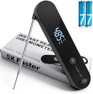 Professional Meat Thermometer Digital, High-Precision Kitchen Thermometer, 0.5s Instant Read, ±0.3°C Accuracy, Food Thermometers for Meat, Baking and Grilling, 180° Auto-Rotating Display