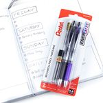 Pentel EnerGize Retractable Mechanical Pencil, 0.5mm, Lead Refill Tube with 12 Refills, and Eraser Refills, PL75LEBP2, 2 Pack