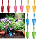 LATERN 10Pcs Mini Garden Shovels, 28CM Colorful Metal Hand Shovel Kids Garden Digging Trowel Tool for Flower Plant Soil Planting Transplanting (5 Colors)