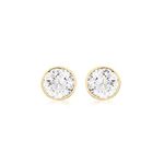 Carissima Gold Women's 9 ct Yellow Gold 4 mm Round Cubic Zirconia Stud Earrings