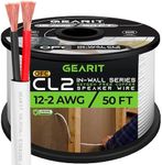 12 Gauge CL2 OFC Speaker Wire, GearIT Pro Series 12AWG (50 Feet / 15.24 Metres / White) Oxygen Free Copper UL CL2 Rated In-Wall Speaker Wire Cable for Home Theatre, Car Audio, and Outdoor Use