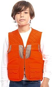 TrailCrest Kid's Orange Safety Deluxe Front Loader Vest High Visibility- Deer Hunting Construction Engineers, Large