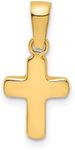 Jewelry Affairs 14K Real Yellow Gold High Polished Hollow Latin Cross Pendant Charm, 18x9mm