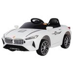 FUN OASIS Rechargeable Battery Operated Ride-On Toy Car with Seat Belt, LED Lights, Music Modes, Swing Function, Dual Control (Manual & Remote) - for Kids 2 to 5 Years - White