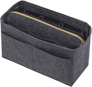 DailyPlus Purse Organizer Insert with Zipper Felt Bag Organizer Handbag Organizer Insert Bag in Bag Organizer with Key Chain for Tote Purse Bag Grey X-Large HB02