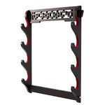 Sword Holder Wall Mount Samurai Sword Stand Display Velvet Padded Katana Wakizashi Tanto Wall Hanger Sword Rack (4-Tier)