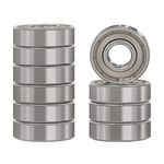 XIKE 694ZZ Sealed Ball Bearings 4x11x4mm Chrome Steel｜Pre-Lubricated｜Double Metal Seal｜69-2Z Miniature Deep Groove Ball Bearing, Pack of 10.