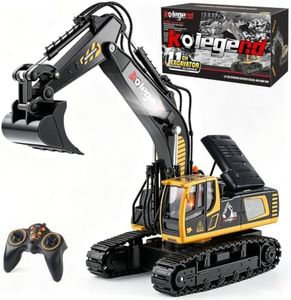 kolegend Remote Control Excavator Toy 16 Inch, 9 Channel RC Construction Vehicles Hydraulic Haulers Digger Toys Gift for 6 7 8 9 10 Years Old Kids Boys