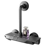 ALTON ALM35015, Modern Wall Mixer for Bathroom with 225mm L-Bend Set | Bathroom Shower System | Shower Mixer for Bathroom with Handy Storage Space for Essentials | Mixer Tap for Bathroom | Grey