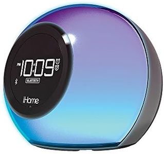 iHome Alarm Clock Radio with Bluetooth Speaker and Color Changing Lamp, USB Charging, and Speakerphone for Home, Office, or Dorm (IBT29BX6)