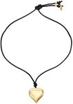 Ettika Choker. Adjustable Cord Necklace. Black Cord and 18k Gold Plated Pendant Necklace. Jewelry. Birthday Gifts For Women