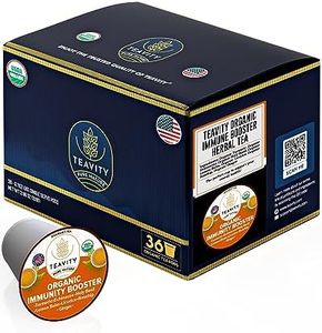 Organic Ginger Tea Pod with Echinacea, Turmeric, and Licorice for Keurig, Decaf by Teavity (36 Tea Pods)