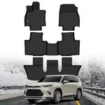 ANBINGO-Floor Mats Custom for 2024 2025 Toyota Grand Highlander 7 Seater (Include Hybrid) & 2024 Lexus TX All Weather Protection TPE Car Mats Accessories-Black