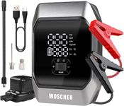 Woscher i9 2in1 Jump Starter Battery with Digital Tyre Inflator 160PSI 8000mAh|Portable Power Bank|Touch Screen|LED Light|4L Petrol/3.5L Diesel Vehicle