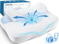 Cooling Cervical Bed Pillow for Neck Pain Relief, Hollow Design Memory Foam Ergonomic Pillow,Adjustable Height Pillow for Sleeping, Neck Contour Support for Side Back Stomach Sleepers
