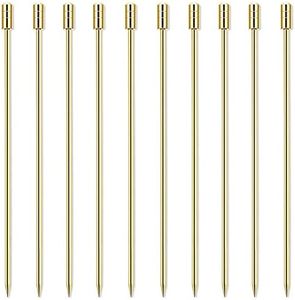 LB-LAIBA Stainless Steel Cocktail Picks Martini Olive Picks for Mojitos Bloody Marys Olives Appetizers Fruits Sandwiches Drink Home Bar Decor 10 pieces (Gold)