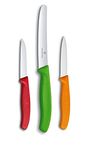 Victorinox Swiss Classic, Kitchen knife set, 3-piece, Vegetable, tomato and breakfast knife, Robust plastic handle, Stainless steel, Coloured