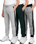 Real Essentials 3 Pack: Boys' Cotton Fleece Jogger Sweatpants - Active Athletic Youth Pants for Teens with Pockets-Set 5, XXS(4-5)