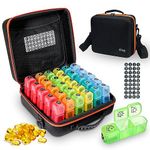 Monthly Pill Organizer Box 3 Times a Day, Extra Large Medicine Organizer Storage with 30 Compartments Daily Pill Box 30 Day with Hard Travel Case Holds Vitamin Medicine Cod Liver Oil & Supplement