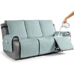 TAOCOCO Recliner Sofa Slipcover Couch Covers for 3 Cushion Couch, Pet Sofa Cover for 3 Seat Recliner Sofa, Washable Reclining Sofa Cover Furniture Protector with Elastic Straps(3 Seater, Mint)